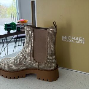 Michael Kors Women's Rhinestone Ankle Boots - Tan